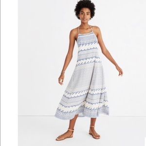 Madewell Open-Back Trapeze Dress in Ionian Tile